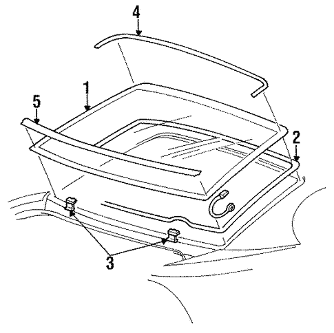 Body/Reveal Moldings for 1996 Ford Mustang #2