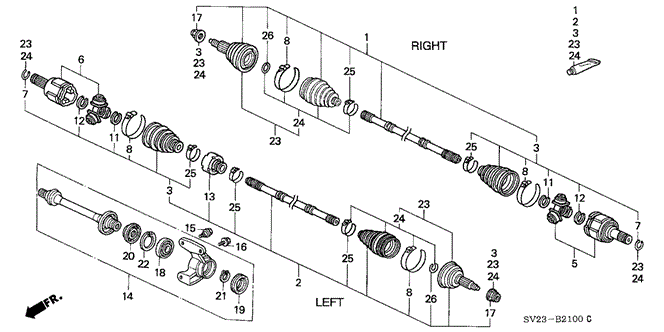 CHASSIS/DRIVESHAFT for 1996 Honda ACCORD COUPE #1