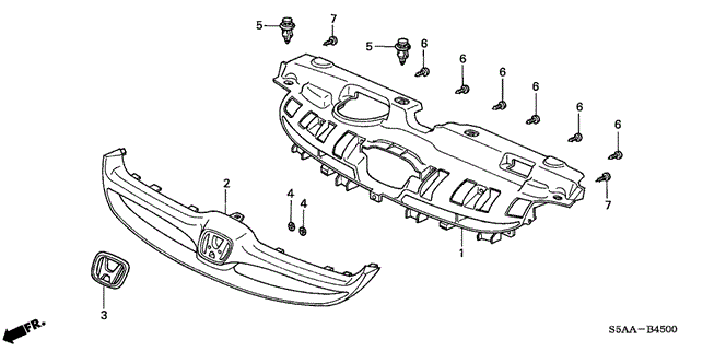 INTERIOR / BUMPER/FRONT GRILLE for 2004 Honda CIVIC SEDAN #1