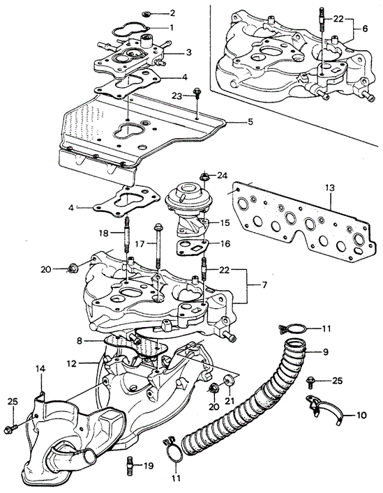 ENGINE/CARBURETOR INSULATOR - MANIFOLD (3) for 1981 Honda CIVIC HATCHBACK #1