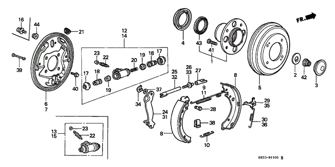 CHASSIS/REAR BRAKE for 1991 Honda CIVIC HATCHBACK #1