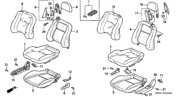 INTERIOR / BUMPER/FRONT SEAT for 1993 Honda CIVIC COUPE #1