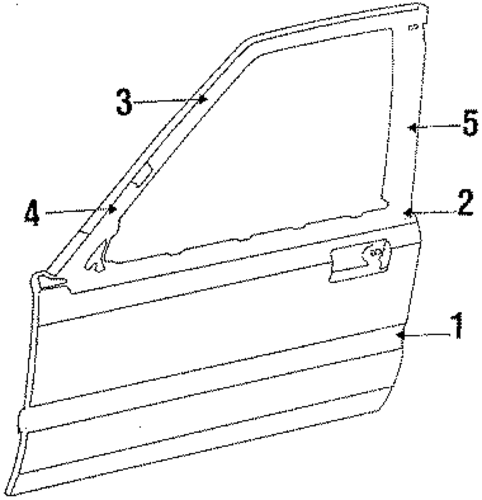 1987 Honda ACCORD SEDAN DX Garnish, L Front Door Center - (72470SE3023) 1987 Honda ACCORD SEDAN DX Garnish, L Front Door Center - (72470SE3023)