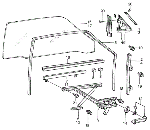 BODY / AIR CONDITIONING/DOOR WINDOW (1) for 1981 Honda CIVIC HATCHBACK #1