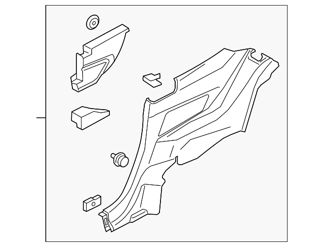 FR3Z-6331013-AA QTR TRIM PANEL, LEFT