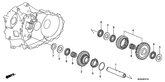 Transmission - Manual/MT Reverse Gear Shaft (V6) for 2007 Honda ACCORD SEDAN #1