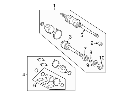 FRONT SUSPENSION/DRIVE AXLES for 2008 Toyota Solara #1