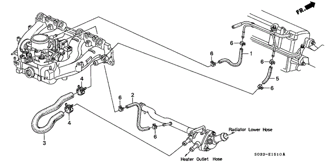 ENGINE/WATER HOSE for 1996 Honda CIVIC HATCHBACK #1