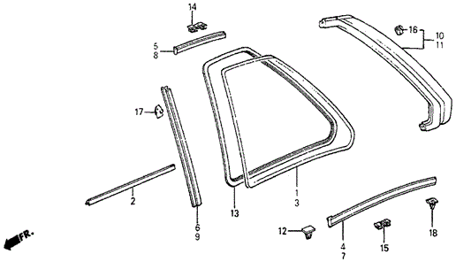 Quarter Window for 1984 Honda Prelude #0