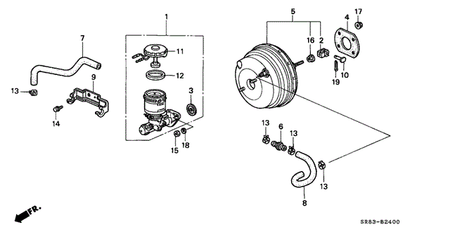 CHASSIS/MASTER POWER for 1993 Honda CIVIC COUPE #1