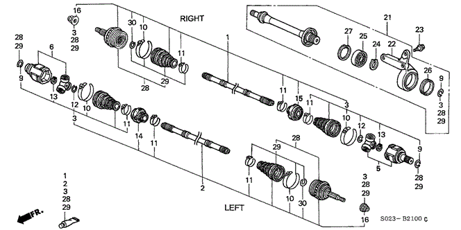 CHASSIS/DRIVESHAFT (1) for 1996 Honda CIVIC COUPE #1