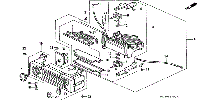ELECTRICAL / EXHAUST / HEATER / FUEL/HEATER CONTROL (LEVER) for 1993 Honda ACCORD SEDAN #1