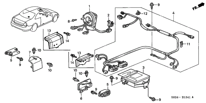 ELECTRICAL / EXHAUST / HEATER / FUEL/SRS UNIT (SIDE SRS) for 2002 Honda ACCORD COUPE #1