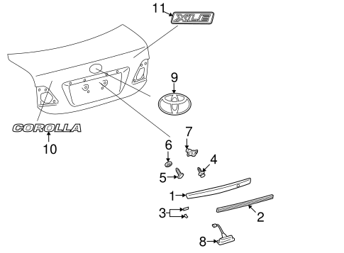BODY/EXTERIOR TRIM - TRUNK for 2010 Toyota Corolla #2