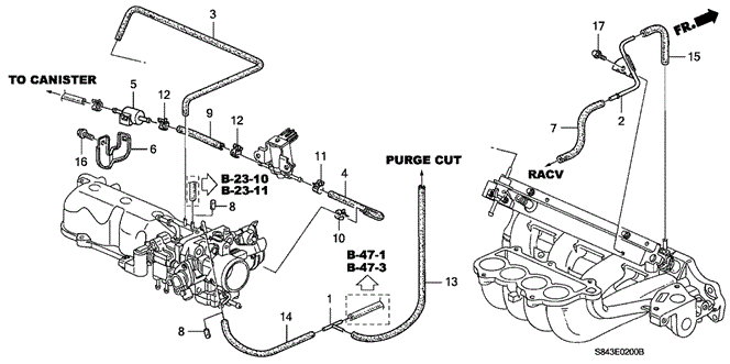 ENGINE/INSTALL PIPE - TUBING (1) for 1999 Honda ACCORD SEDAN #1