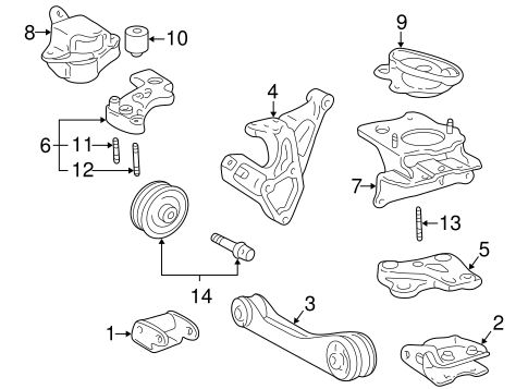 ENGINE/ENGINE & TRANS MOUNTING for 2002 Toyota Prius #1
