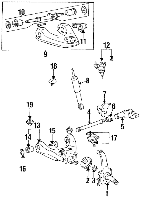 FRONT SUSPENSION/SUSPENSION COMPONENTS for 1996 Toyota T100 #4