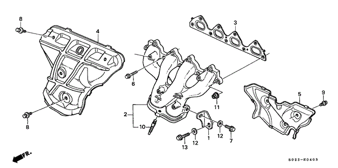 Engine/Exhaust Manifold (DOHC VTEC) for 2000 Honda CIVIC COUPE #1