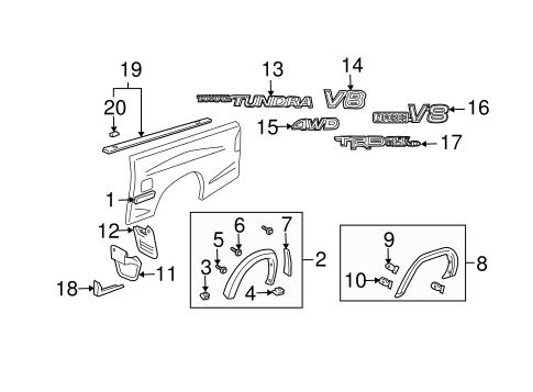 BODY/EXTERIOR TRIM - PICK UP BOX for 2003 Toyota Tundra #3