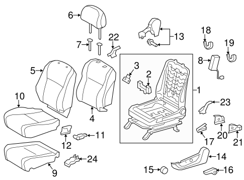 BODY/DRIVER SEAT COMPONENTS for 2012 Toyota Highlander #1
