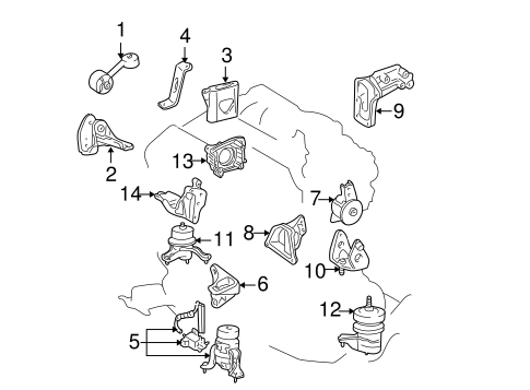 ENGINE/ENGINE & TRANS MOUNTING for 2001 Toyota Highlander #1