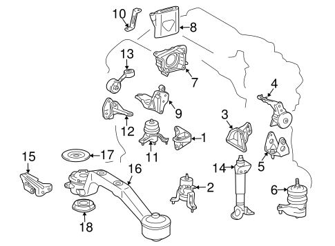 ENGINE/ENGINE & TRANS MOUNTING for 2006 Toyota Highlander #1