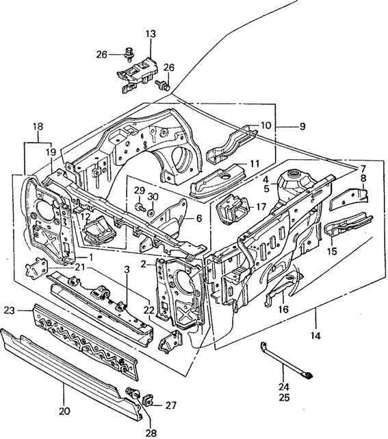 BODY / AIR CONDITIONING/FRONT BULKHEAD for 1982 Honda CIVIC SEDAN #1