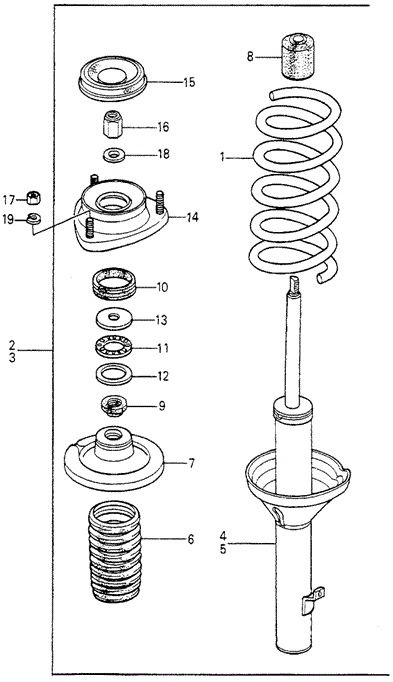CHASSIS/FRONT SHOCK ABSORBER for 1981 Honda ACCORD SEDAN #1