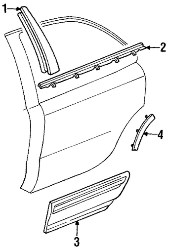 88 EXTERIOR TRIM - REAR DOOR