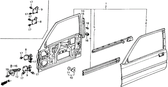 BODY / AIR CONDITIONING/DOOR PANEL for 1989 Honda ACCORD COUPE #1