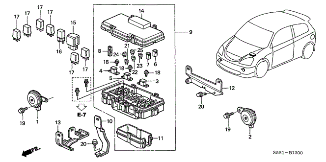 Electrical/Exhaust/Heater/Fuel/Control Unit (Engine Room) for 2003 Honda CIVIC HATCHBACK #1