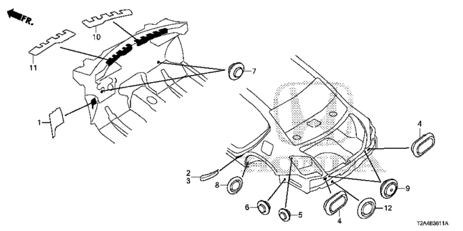 INTERIOR / BUMPER/GROMMET (RR.) for 2014 Honda ACCORD SEDAN #1