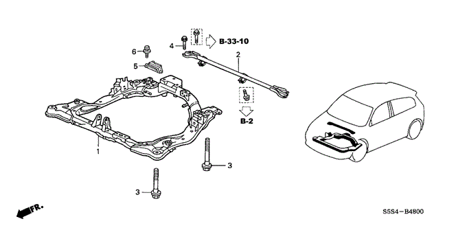 Body/Air Conditioning/Front Sub Frame for 2003 Honda CIVIC HATCHBACK #1