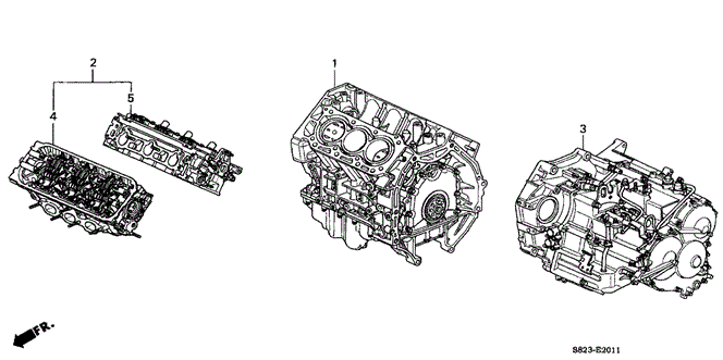 ENGINE/ENGINE ASSY. - TRANSMISSION ASSY. (V6) for 1998 Honda ACCORD COUPE #1