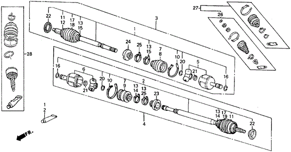 CHASSIS/DRIVESHAFT for 1991 Honda CIVIC HATCHBACK #1