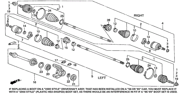 CHASSIS/DRIVESHAFT (L4) (3) for 1998 Honda ACCORD COUPE #1
