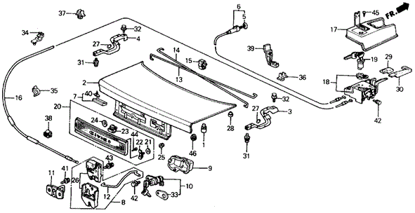 BODY / AIR CONDITIONING/TRUNK LID for 1988 Honda CIVIC SEDAN #1