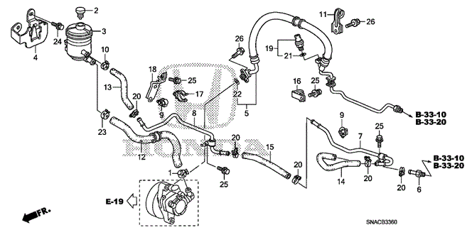 CHASSIS/P.S. LINES for 2011 Honda CIVIC SEDAN #1