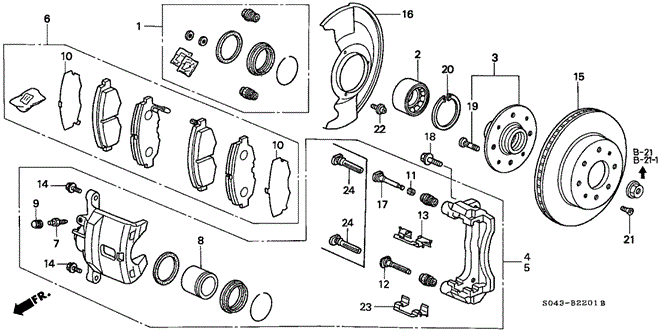 CHASSIS/FRONT BRAKE (2) for 1997 Honda CIVIC SEDAN #1