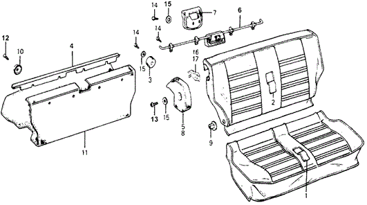 Interior/Bumper/Rear Seat Components for 1978 Honda ACCORD HATCHBACK #1