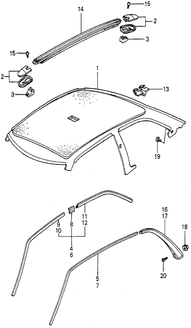 INTERIOR / BUMPER/HEADLINER TRIM for 1981 Honda ACCORD HATCHBACK #1
