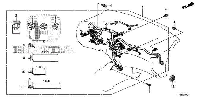 Electrical/Exhaust/Heater/Fuel/Wire Harness (2) for 2012 Honda CIVIC SEDAN #1