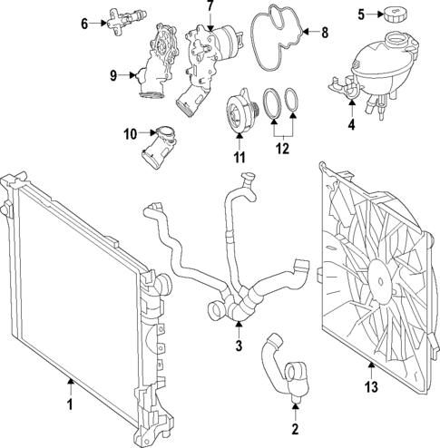Radiator & Components for 2020 Mercedes-Benz GLC 63 AMG® S #4