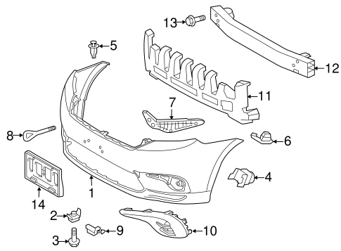 BODY/BUMPER & COMPONENTS - FRONT for 2013 Toyota Highlander #1