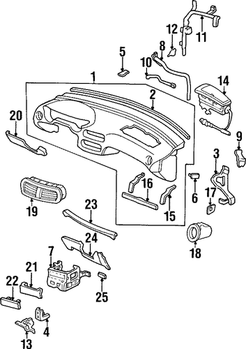 OEM Honda 77475-SR2-000ZA - Defroster Grille OEM Honda 77475-SR2-000ZA - Defroster Grille