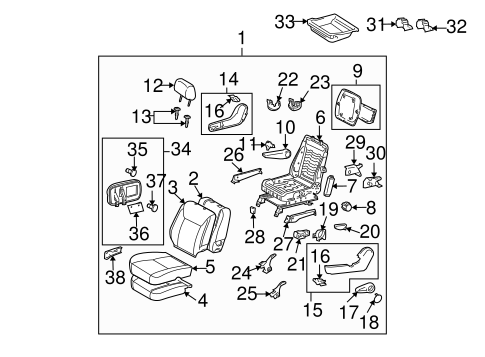BODY/FRONT SEAT COMPONENTS for 2009 Toyota Sienna #3