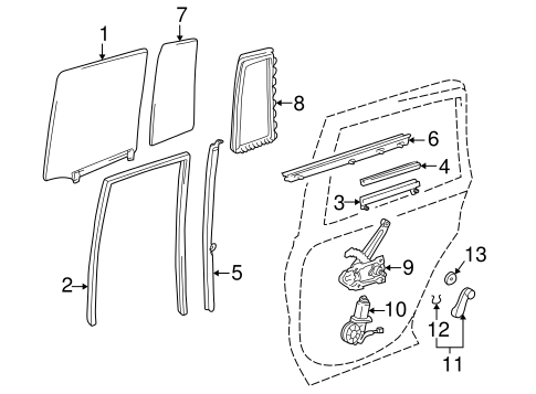 BODY/GLASS - REAR DOOR for 1997 Toyota RAV4 #1