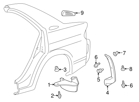 BODY/EXTERIOR TRIM - QUARTER PANEL for 2003 Toyota Prius #1