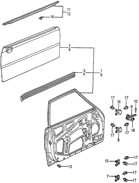 Body/Air Conditioning/Door Panel 3DR for 1983 Honda ACCORD HATCHBACK #1