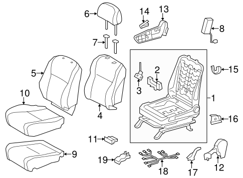 BODY/PASSENGER SEAT COMPONENTS for 2013 Toyota Highlander #1